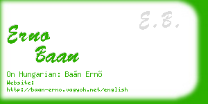 erno baan business card